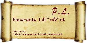 Pacurariu Lóránt névjegykártya